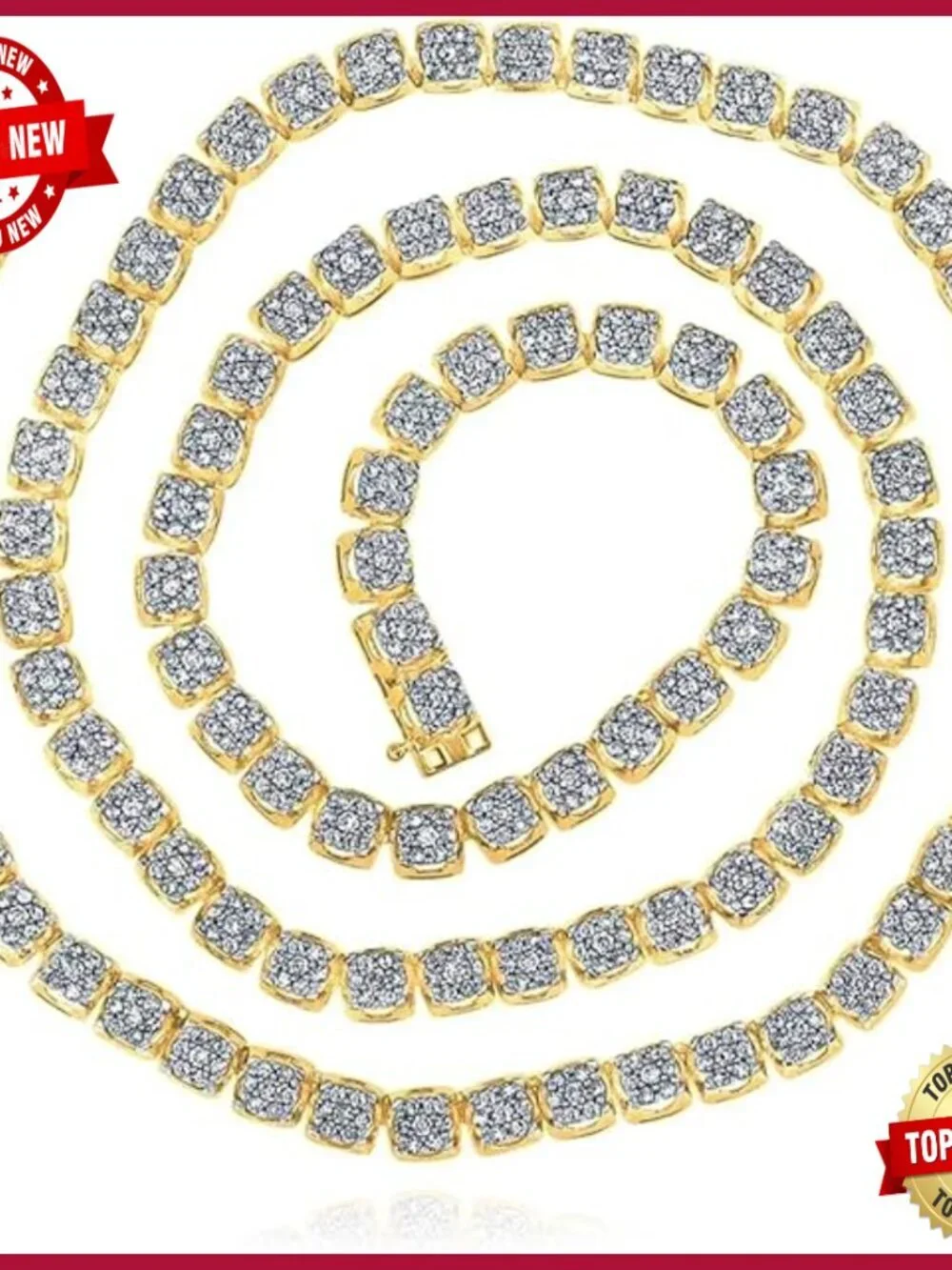 Tennis Necklace 8.50CT Natural Diamond 10K Gold 5.5mm Prong Set 24